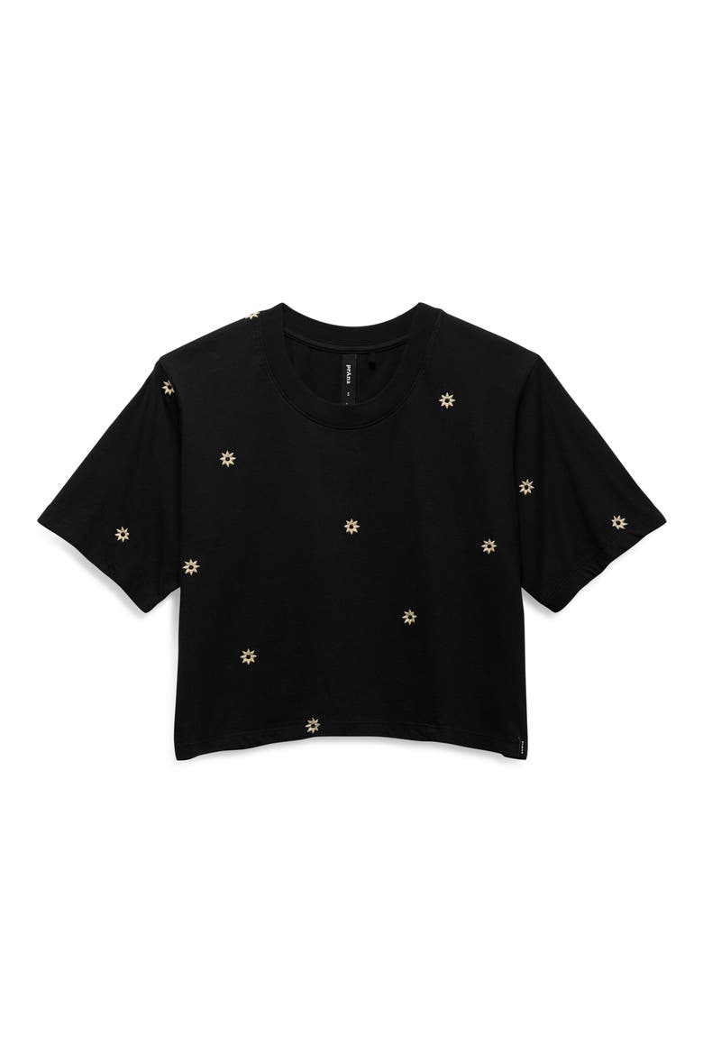 Daisy Embroidered Crop Top, Alternate, color, BLACK