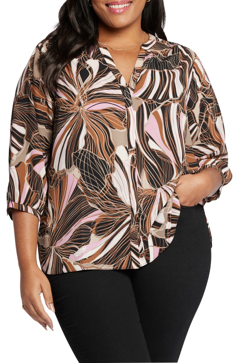 NYDJ Semisheer Pintuck Blouse, Main, color, Half Moon Bay