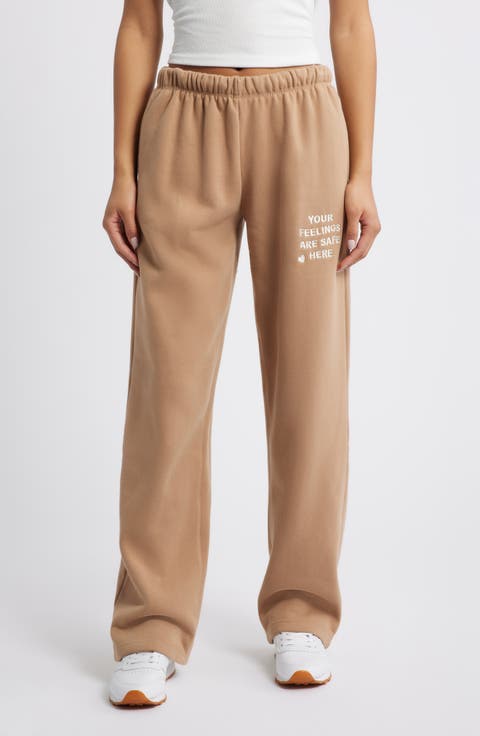 Feelings Are Safe Here Embroidered Sweatpants