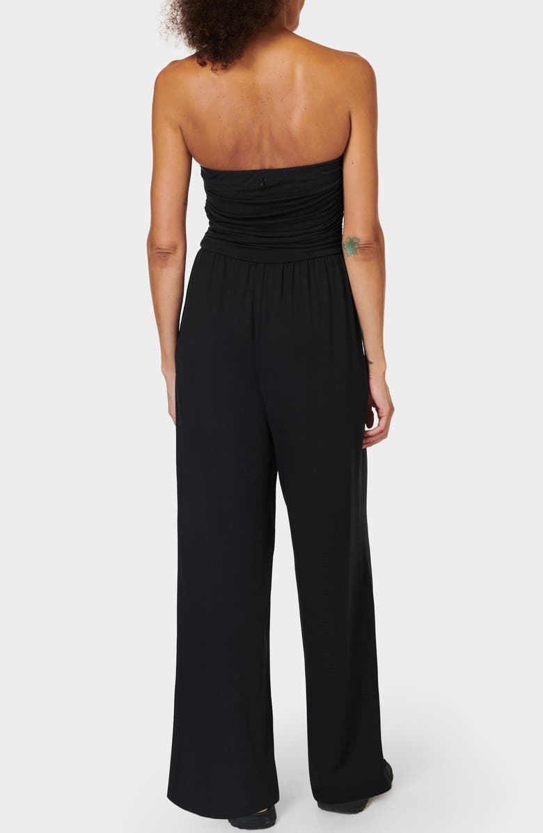 Sweaty Betty Strapless Wide Leg Jumpsuit, Alternate, color, Black
