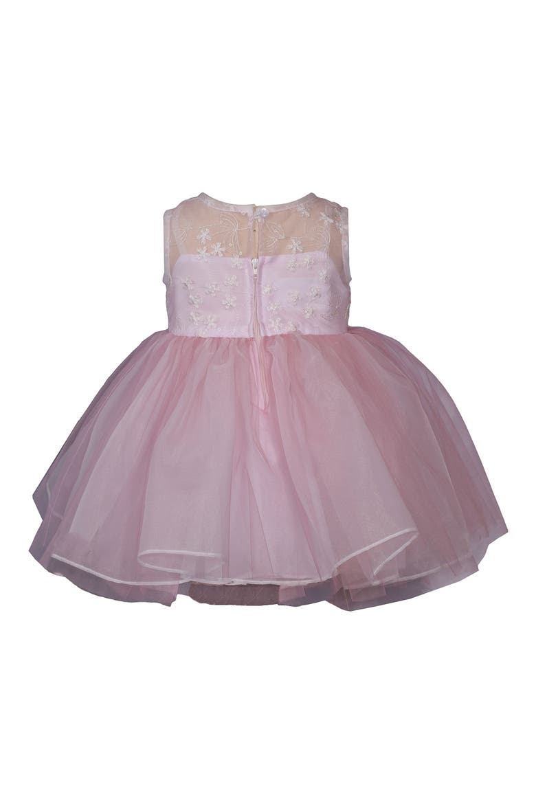 Embroidered Party Dress & Bloomers, Alternate, color, ROSE
