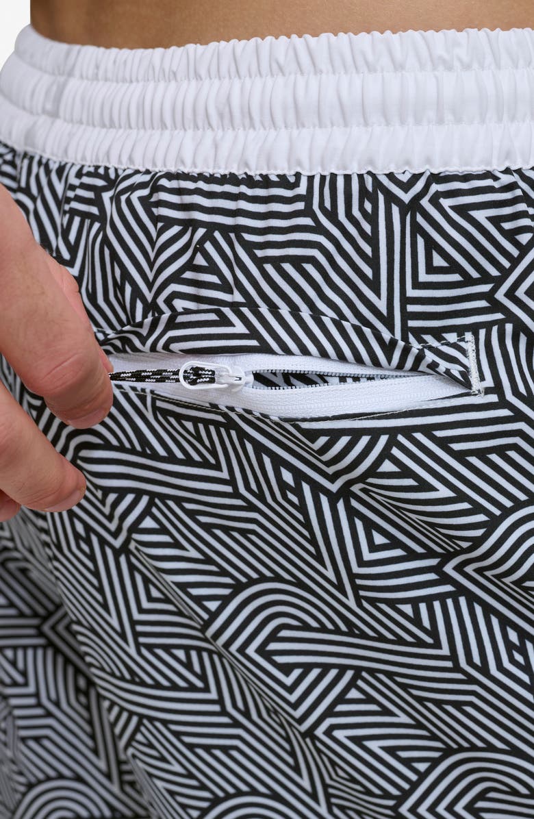 DKNY Modern Paisley Swim Trunks, Alternate, color, Crosswalk