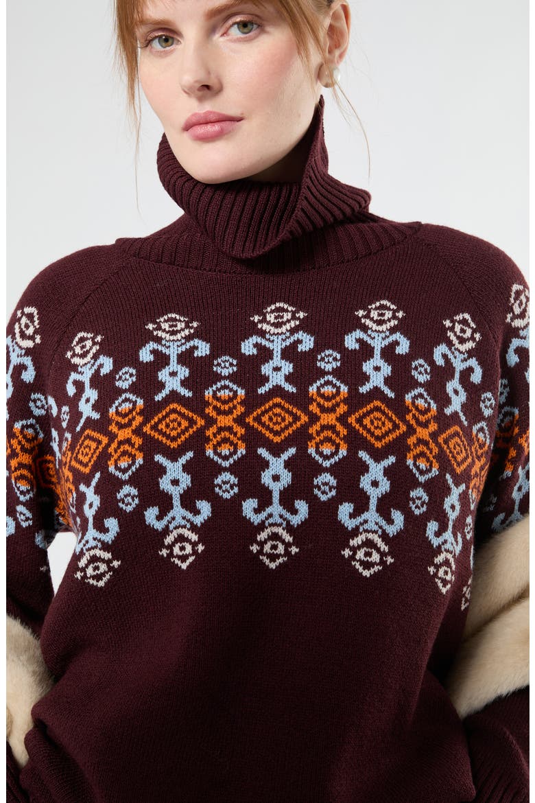 Aerosi Turtleneck Sweater, Alternate, color, BROWN BORDEAUX