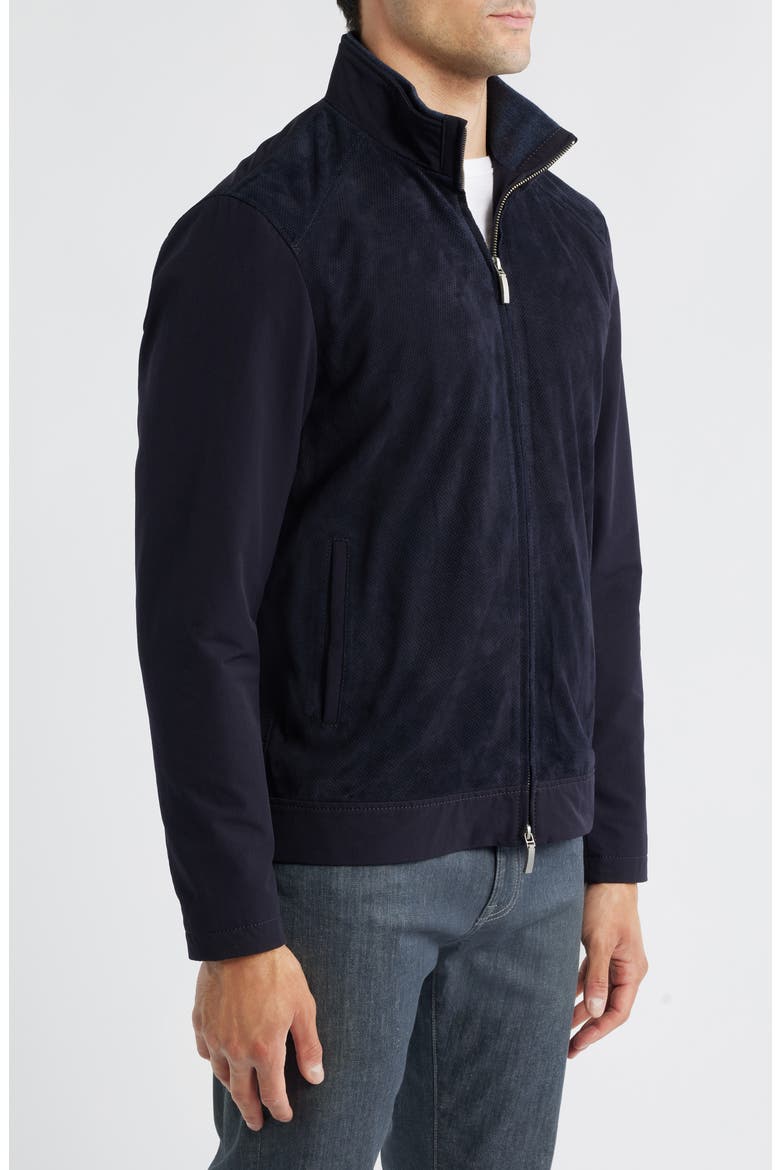 Agnelli Mixed Media Jacket, Alternate, color, NAVY