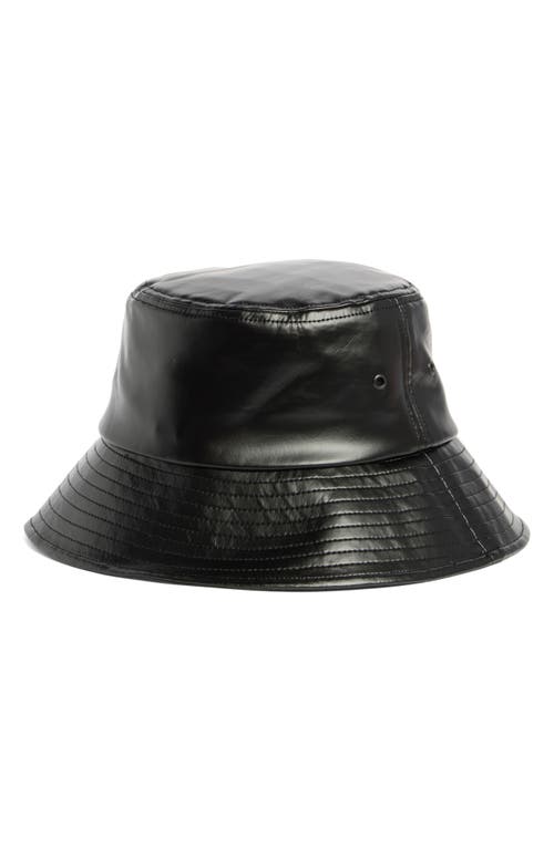 Hunter Water Resistant Faux Leather Bucklet Hat In Black