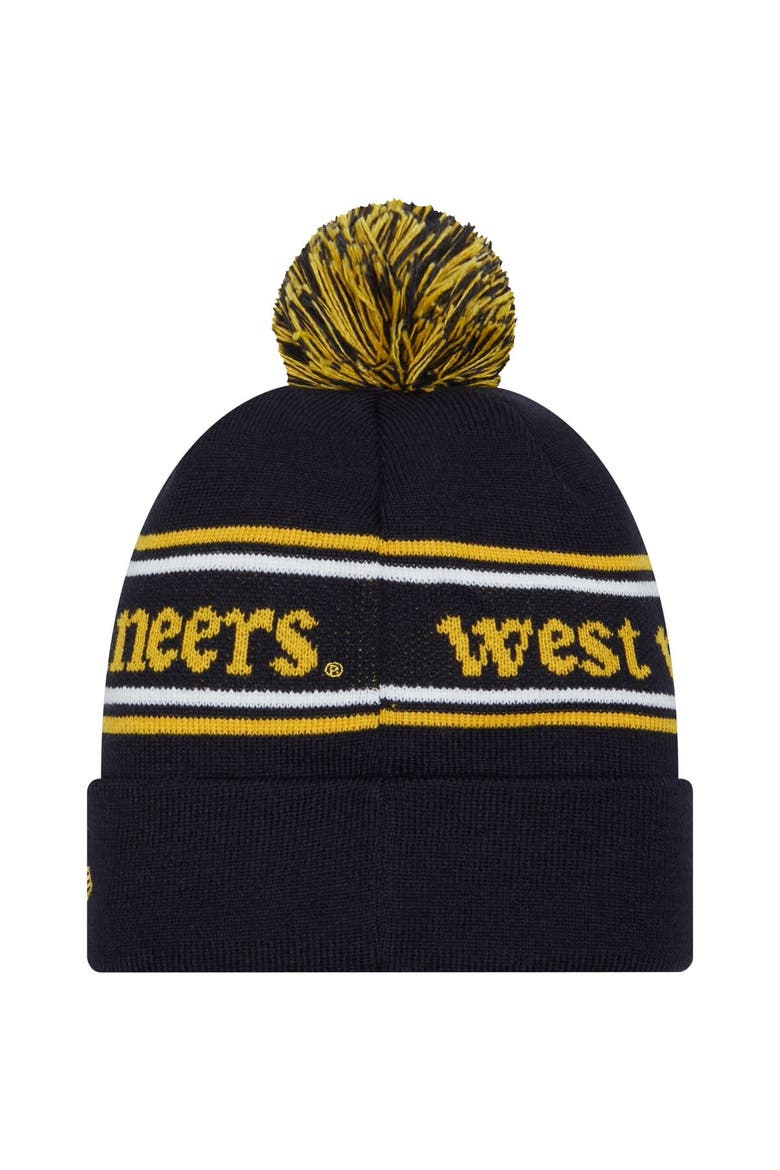 Men's New Era Navy West Virginia Mountaineers Marquee Cuffed Knit Hat with Pom, Alternate, color, Navy