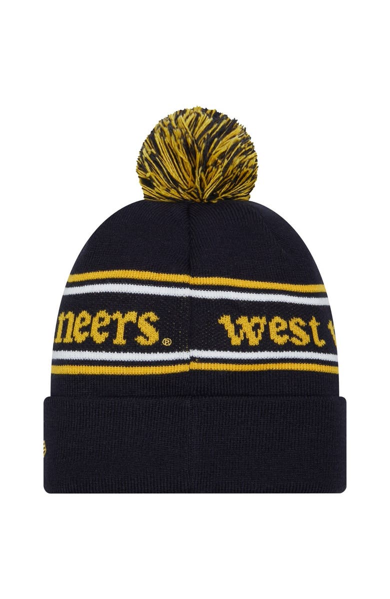 New Era Men's New Era Navy West Virginia Mountaineers Marquee Cuffed Knit Hat with Pom, Alternate, color, Navy