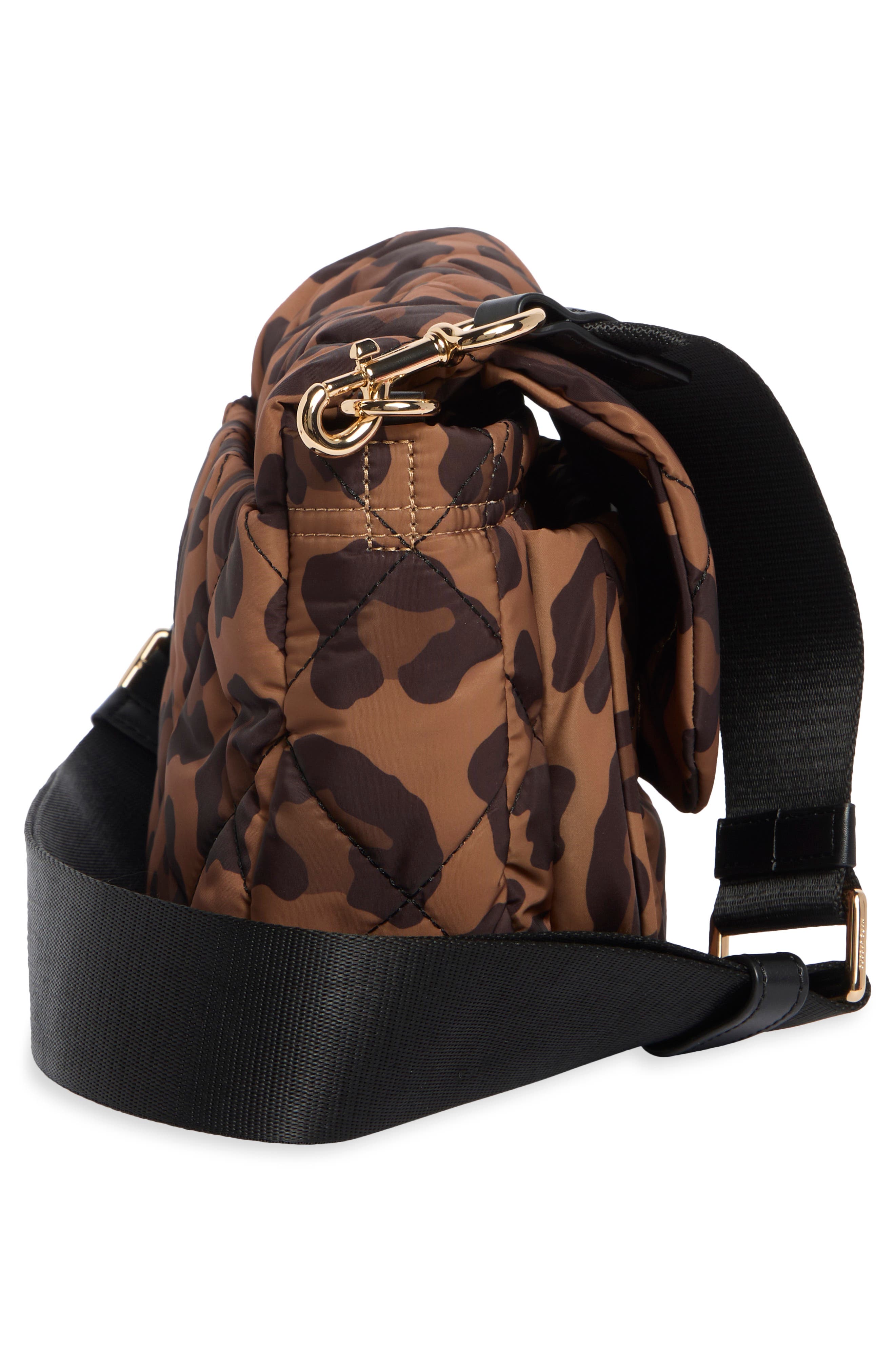 Leopard Print Quilted Nylon Crossbody Bag, Alternate, color, LEOPARD MULTI