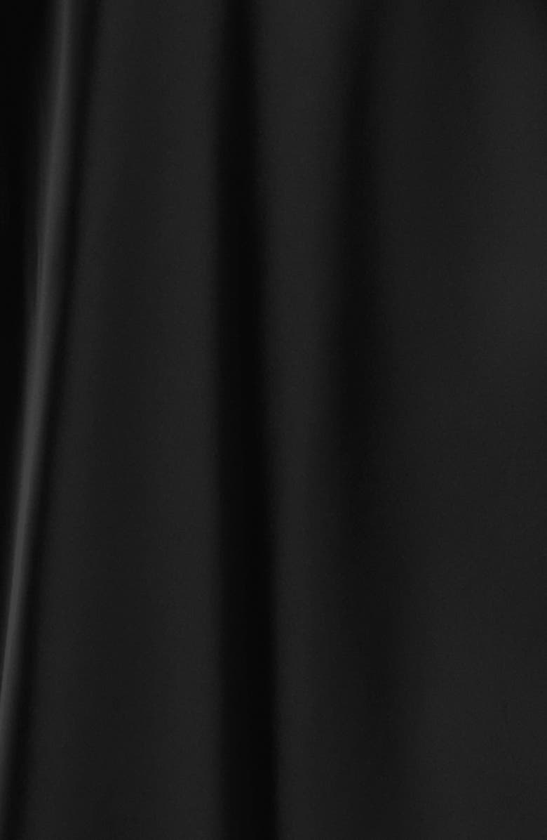 LIONESS Stars Align Lace Trim Satin Halter Minidress, Alternate, color, Onyx