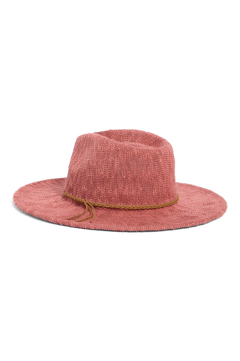 Knit Fedora, Alternate, color, ROSE