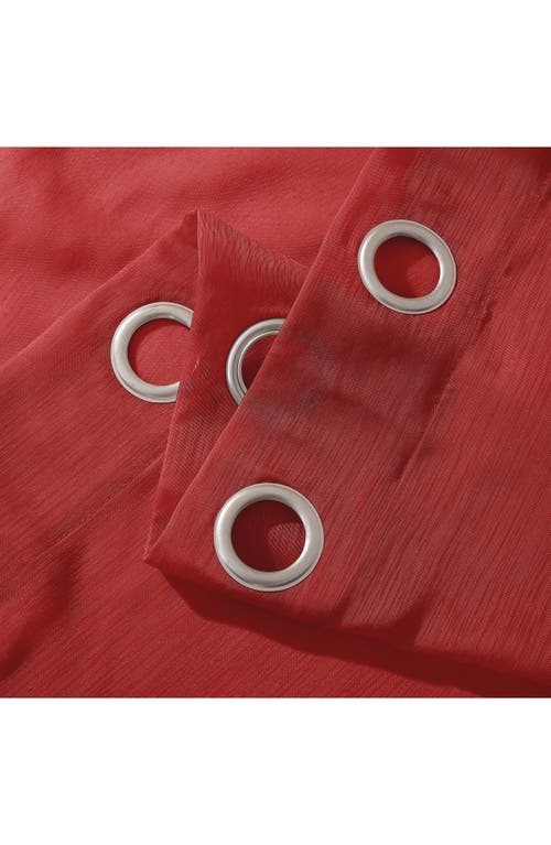 Dainty Home Set Of 2 Sheer Curtain Panels In Red