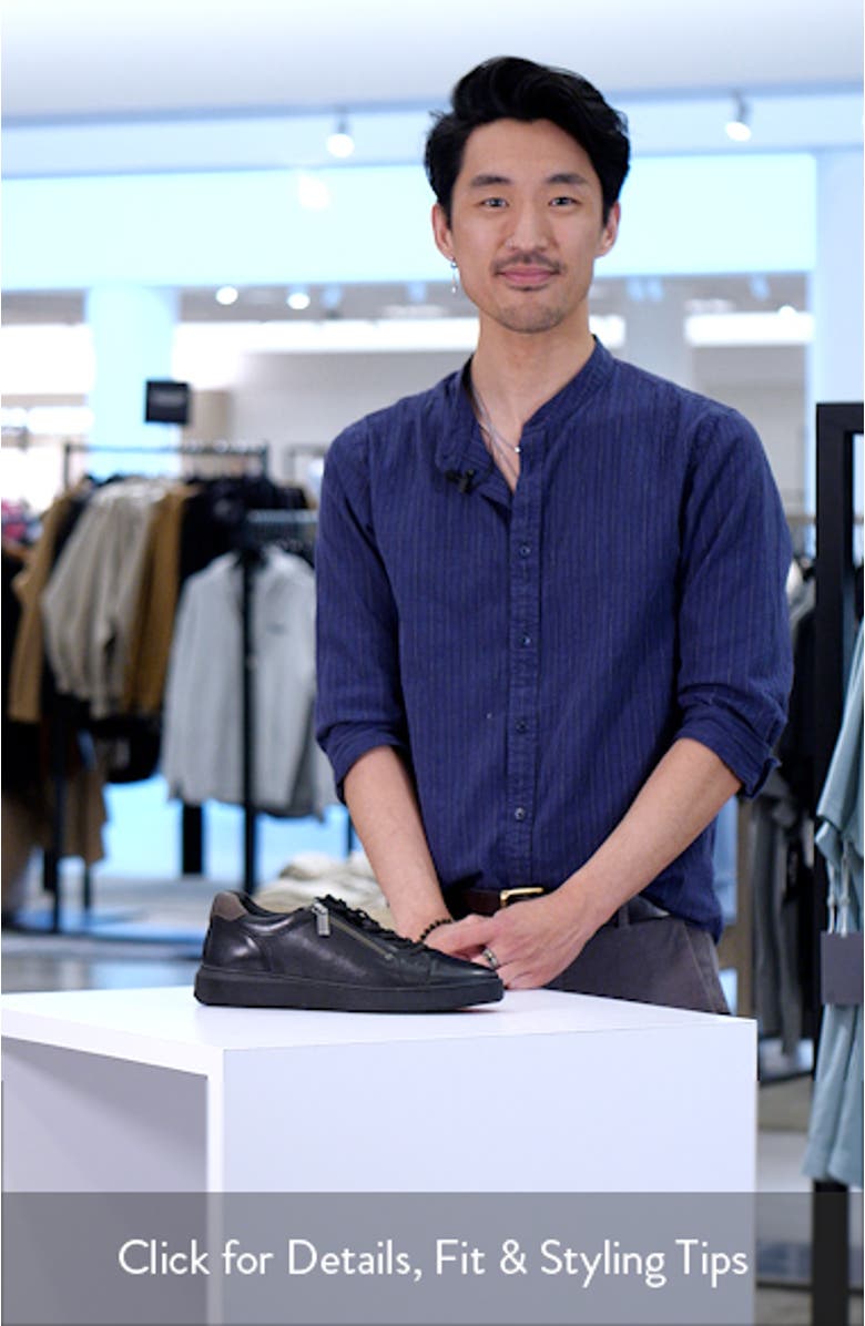 Tribute Zip-Up Leather Sneaker, sales video thumbnail