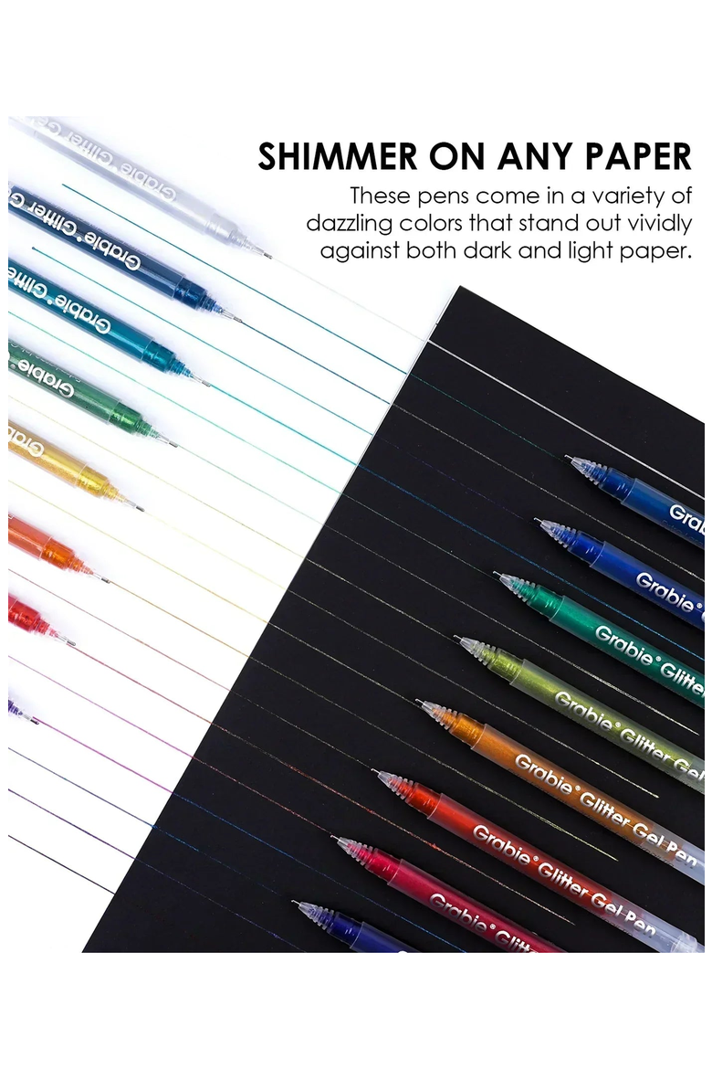 Jumbo Iridescent Glitter Gel Ink Pen Set, Alternate, color, Iridescent Assorted
