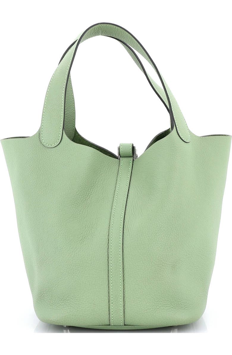 Pre-Owned Hermes Picotin Lock Bag Clemence MM, Alternate, color, Vert Criquet