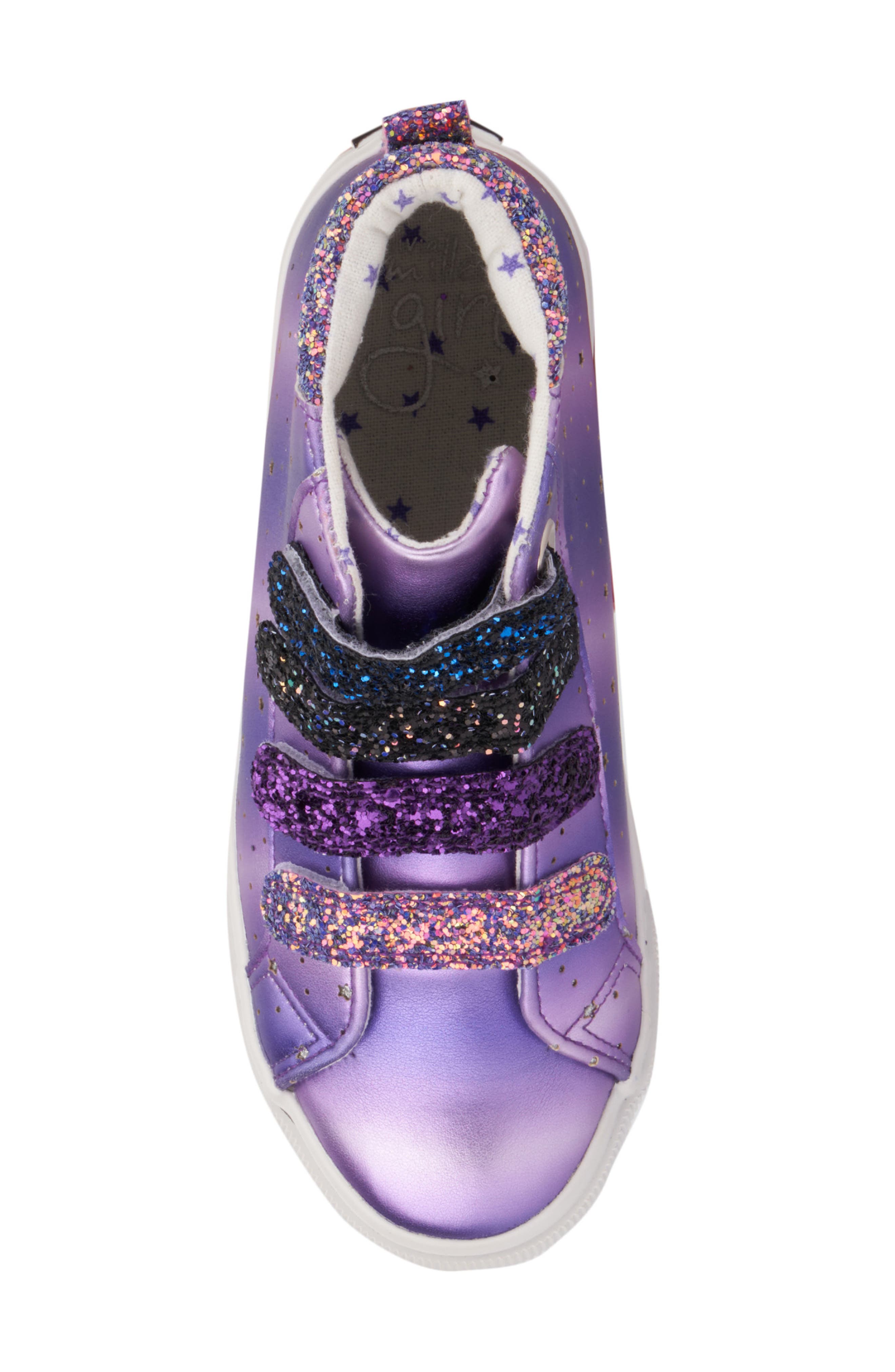 OLIVIA MILLER Kids' Rainbow Glitter Sneaker, Alternate, color, 
