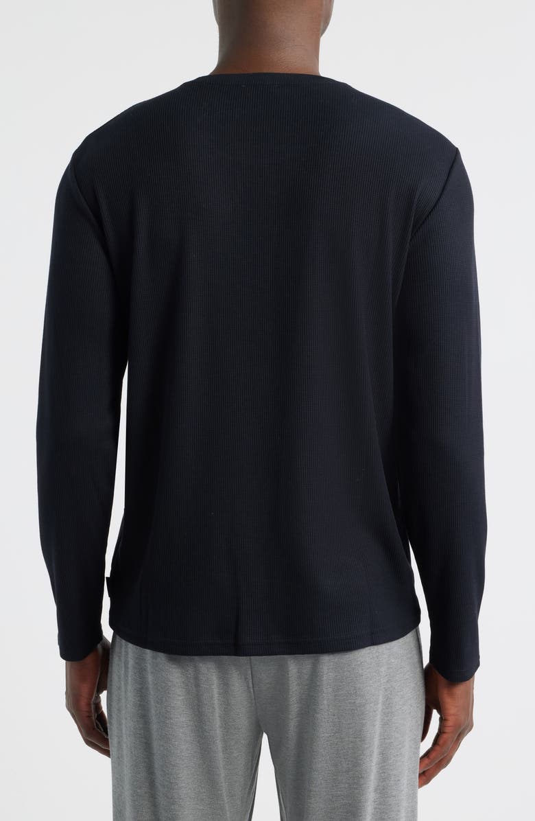 Tommy John Waffle Knit Pajama Top, Alternate, color, Black