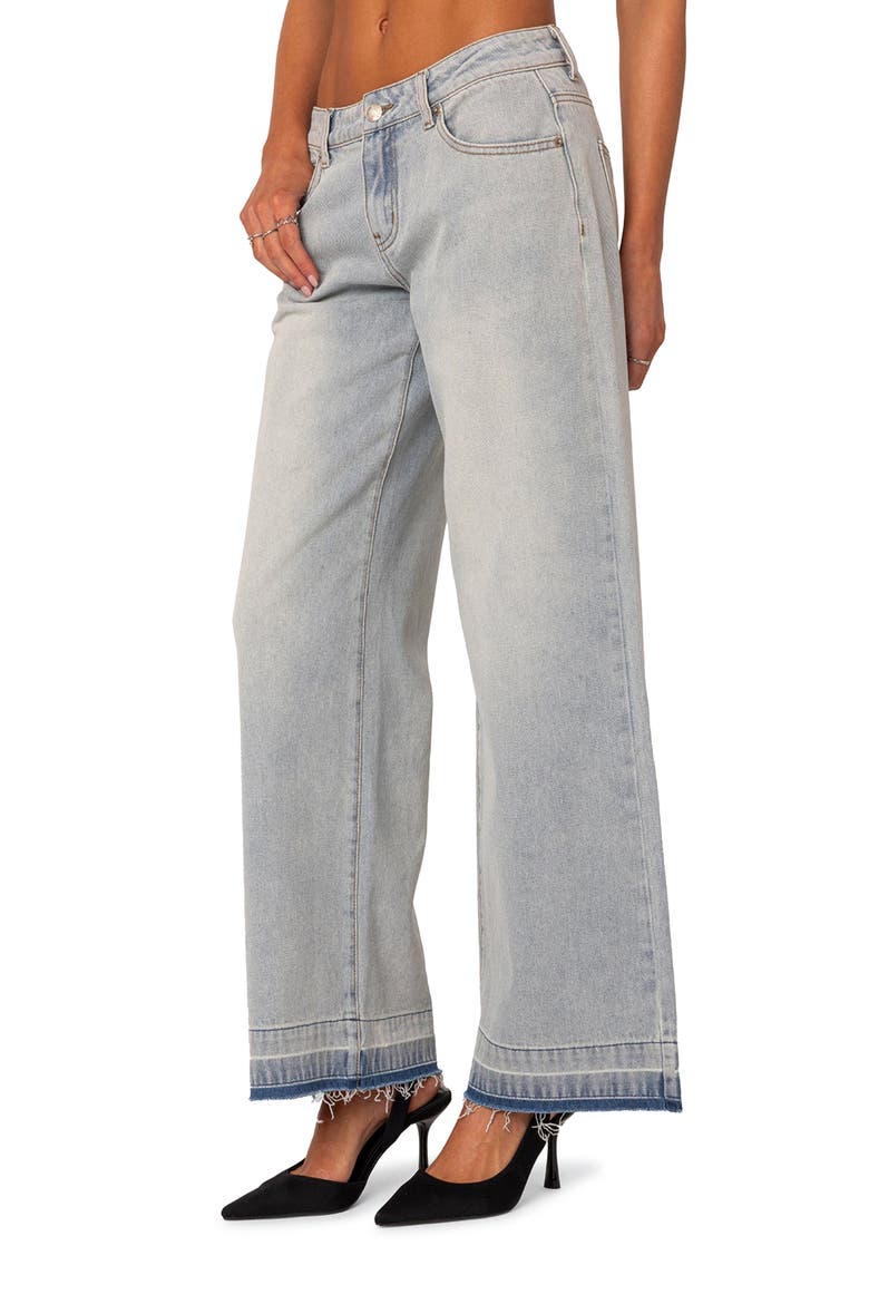 Release Hem Low Rise Jeans, Alternate, color, LIGHT-BLUE