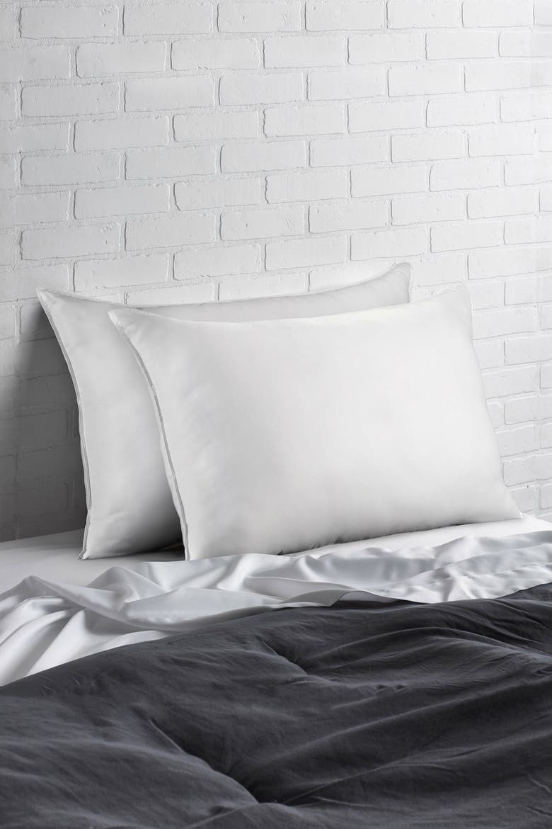 Cotton Blend Superior Down-Like SOFT Stomach Sleeper King Pillow - Set of 4, Main, color, WHITE