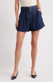 FRAME The Paperbag Belted Denim Shorts