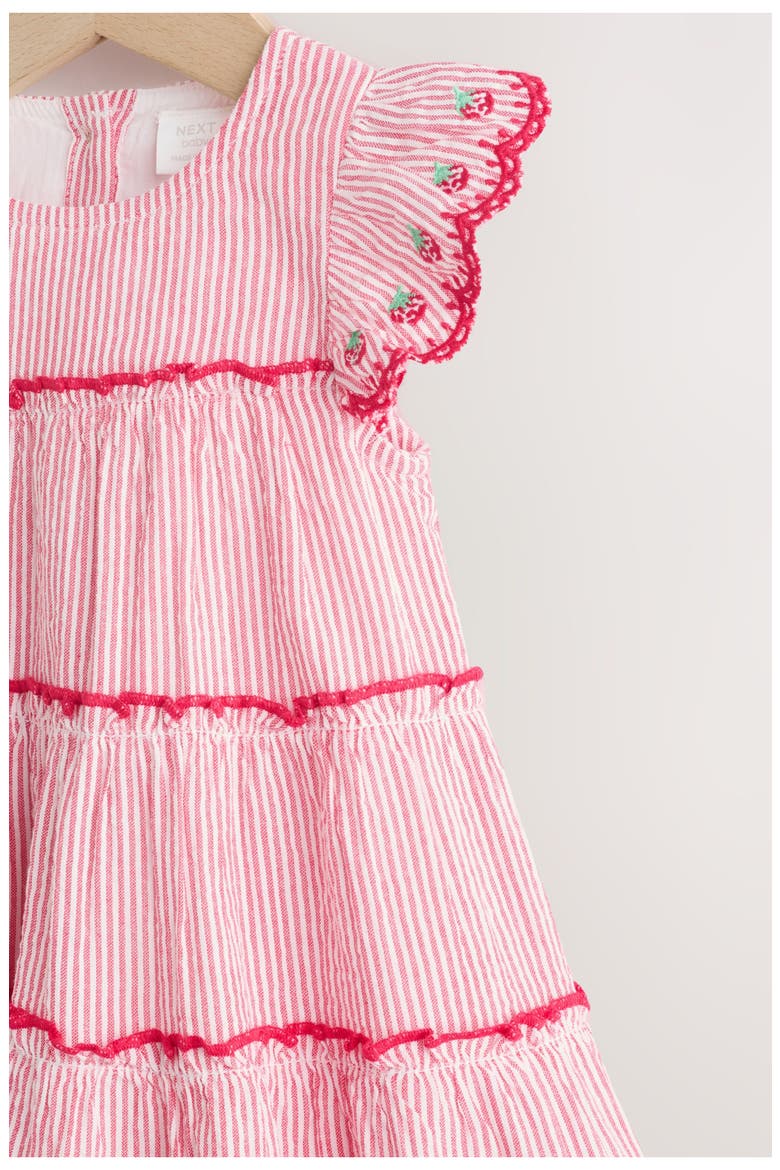 Strawberry Stripe Frill Dress, Alternate, color, RED