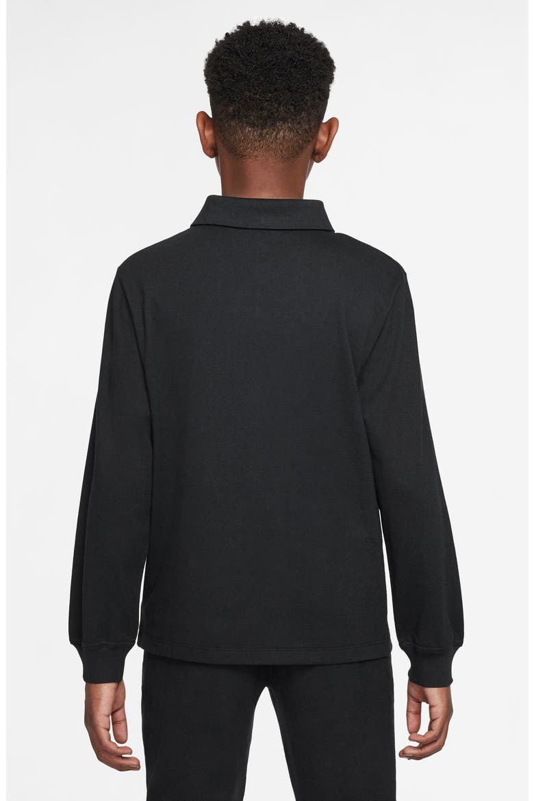 Kids' Cotton Polo, Alternate, color, BLACK/ BLACK/ WHITE