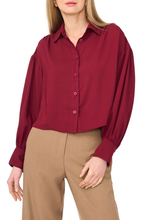 Crop Swing Button-Up Shirt