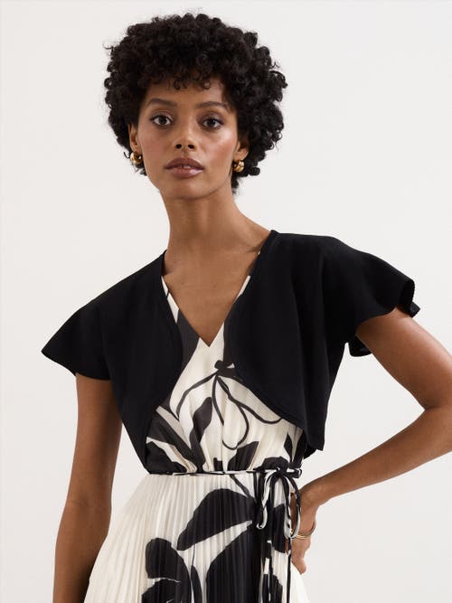 Phase Eight Myra Cropped Fluted Sleeve Cardigan In Black
