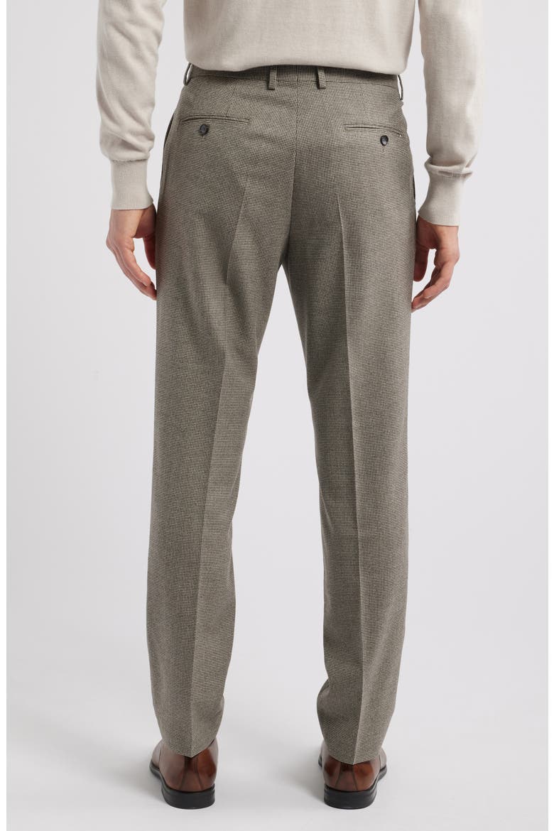 Genius Flat Front Microcheck Stretch Wool Dress Pants, Alternate, color, OPEN WHITE BEIGE