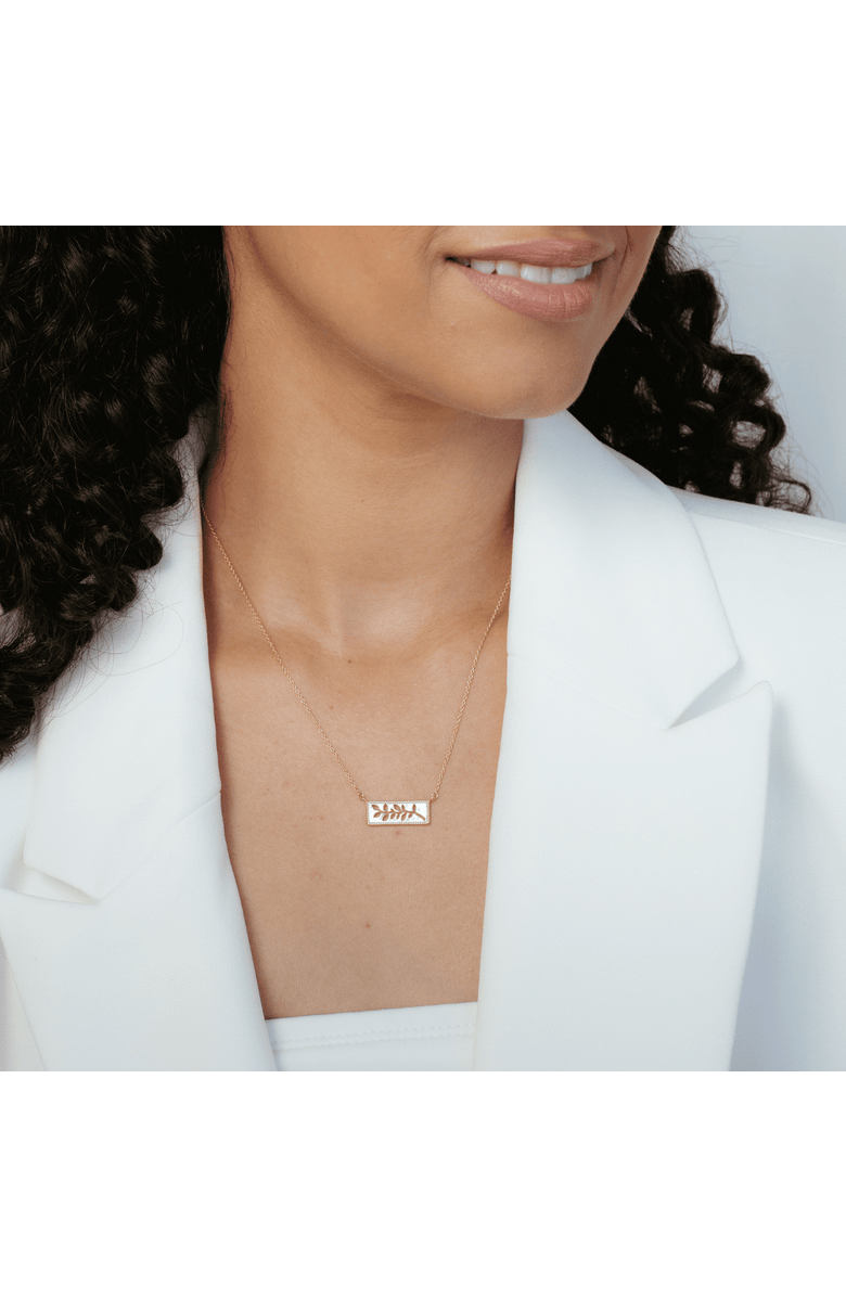 Rizen Jewelry Olive Branch Necklace, Alternate, color, 18K Gold Plated