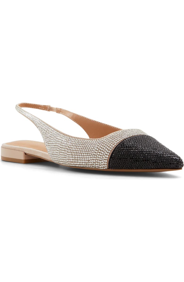 ALDO Fleure Slingback Pointed Cap Toe Flat, Main, color, Beige Combo