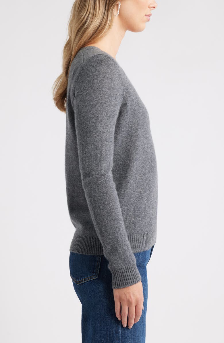 Caslon<sup>®</sup> Cashmere V-Neck Sweater, Alternate, color, Grey Dark Heather