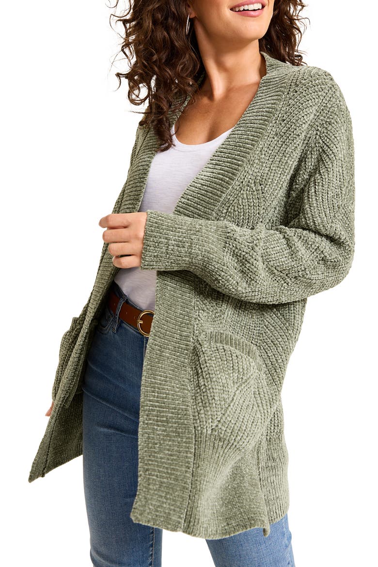 Shell St. Luna Chenille Cardigan, Main, color, SEAGRASS