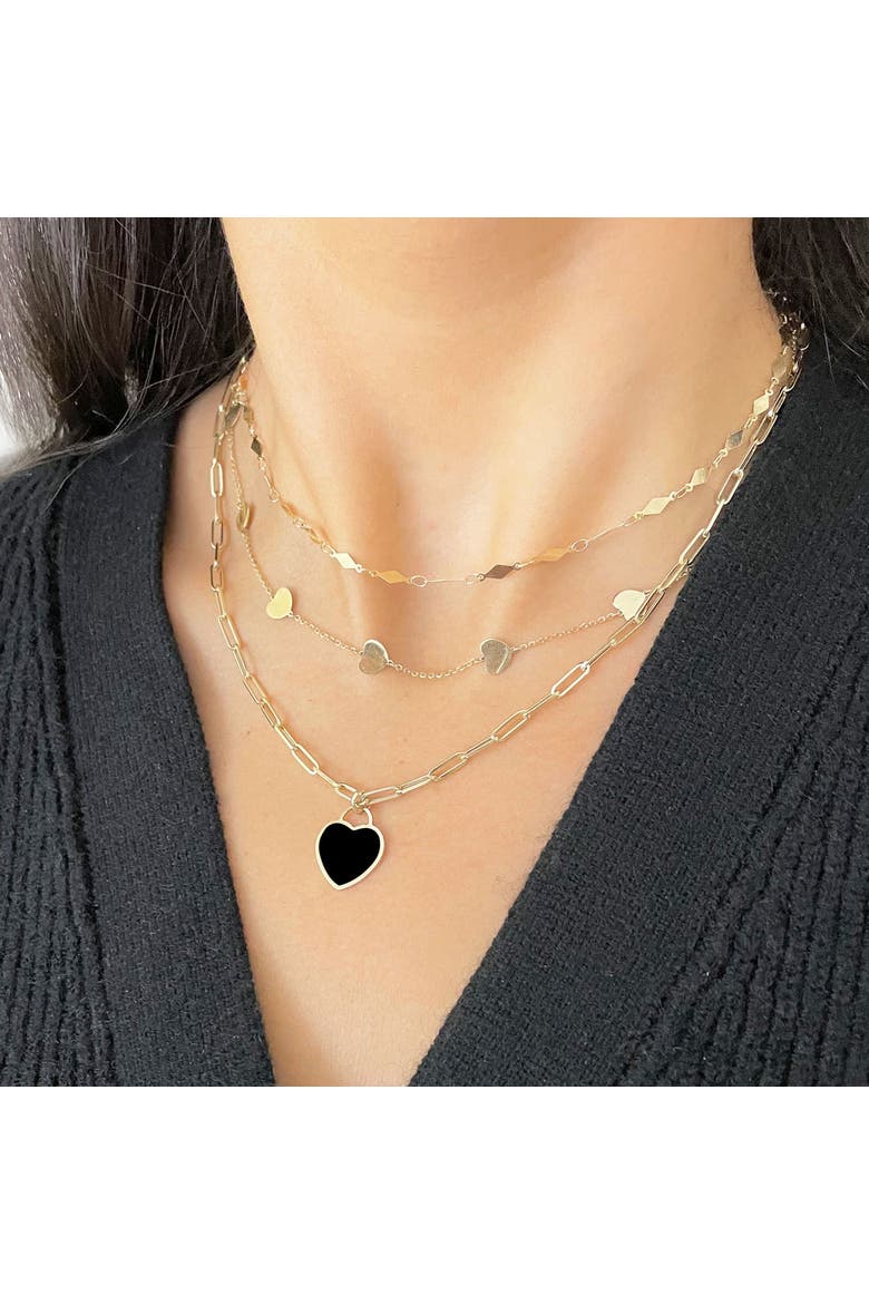 Onyx Heart Padlock Charm, Alternate, color, Onyx