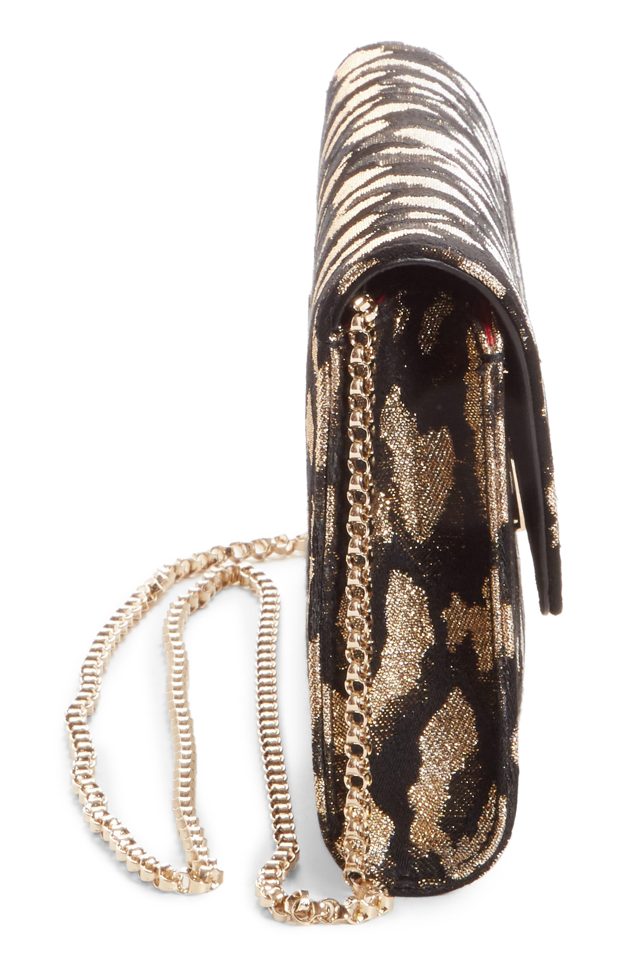 Christian Louboutin Vero Dodat Metallic Leopard Print Clutch, Alternate, color, 