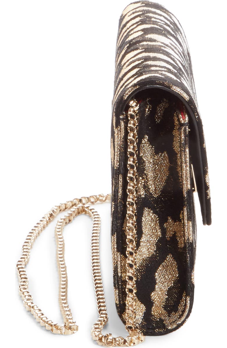 Christian Louboutin Vero Dodat Metallic Leopard Print Clutch, Alternate, color,