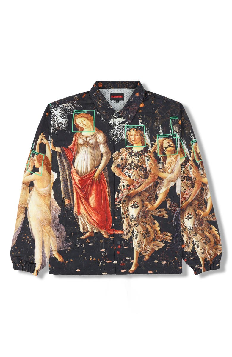 PLEASURES Facial Recognition Cotton Coach Jacket, Alternate, color, Multi