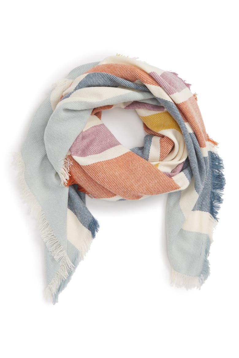 Stripe Blanket Scarf, Alternate, color, FORGOTTEN SEA MULTI
