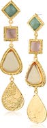 JARDIN Mixed Stone Link Drop Earrings