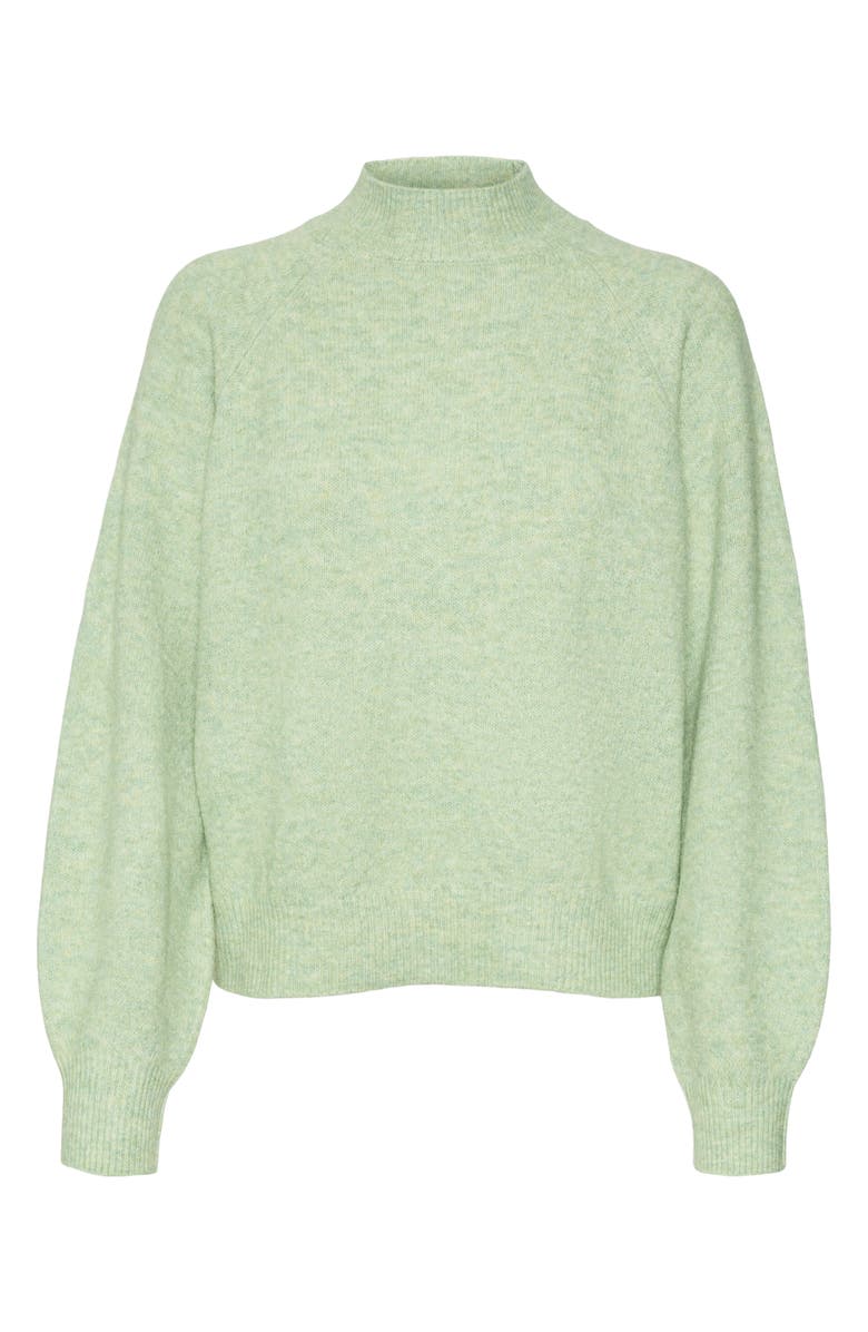 VERO MODA Leaf Mock Neck Sweater, Alternate, color, Forest Shade Detail