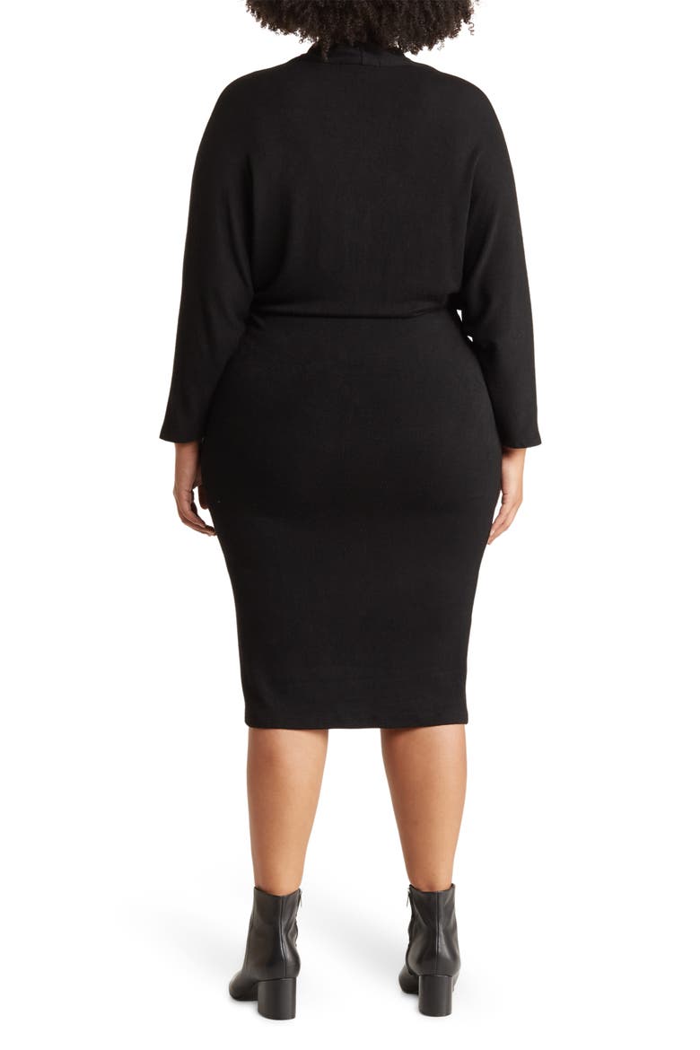 Dolman Sleeve Sweater Dress, Alternate, color, BLACK