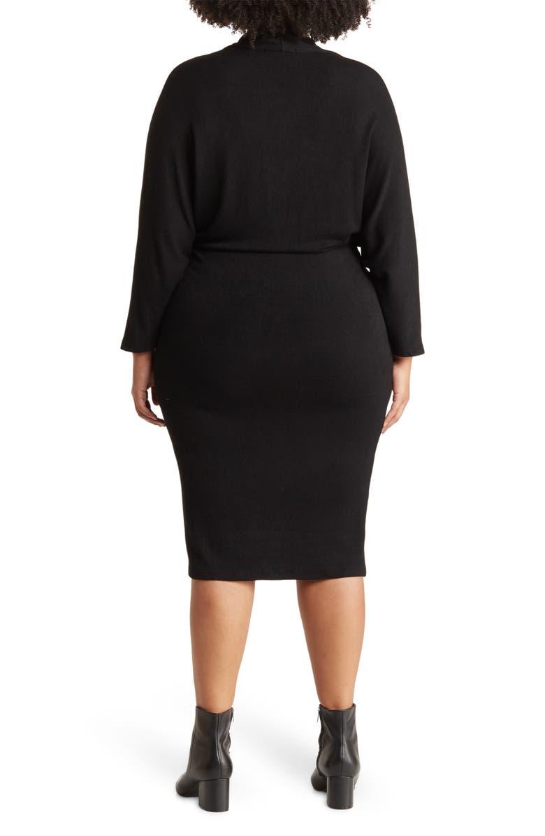 Renee C Dolman Sleeve Sweater Dress, Alternate, color, Black