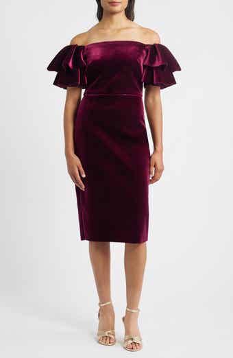 Eliza J Off the Shoulder Ruffle Cocktail Dress