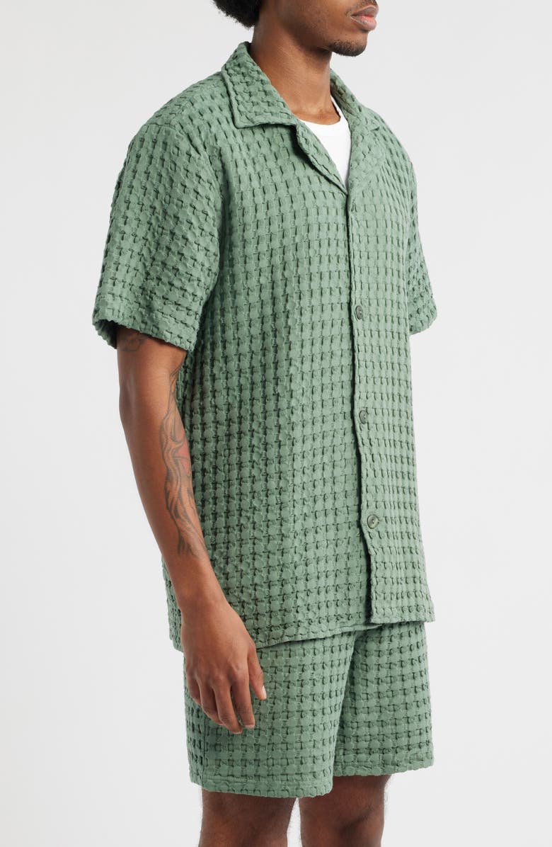 OAS Waffle Camp Shirt, Alternate, color, Green