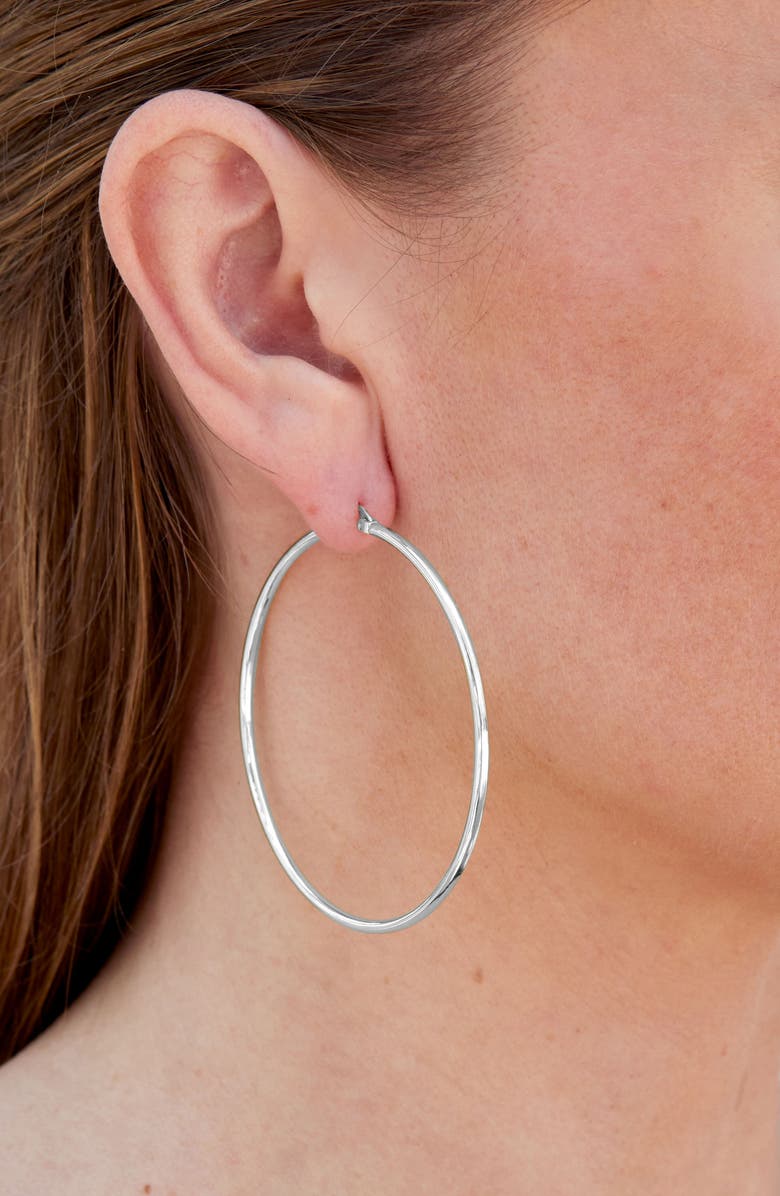 SAVVY CIE JEWELS Interchangeable Cultured Pearl Charm Hoop Earrings, Alternate, color, White