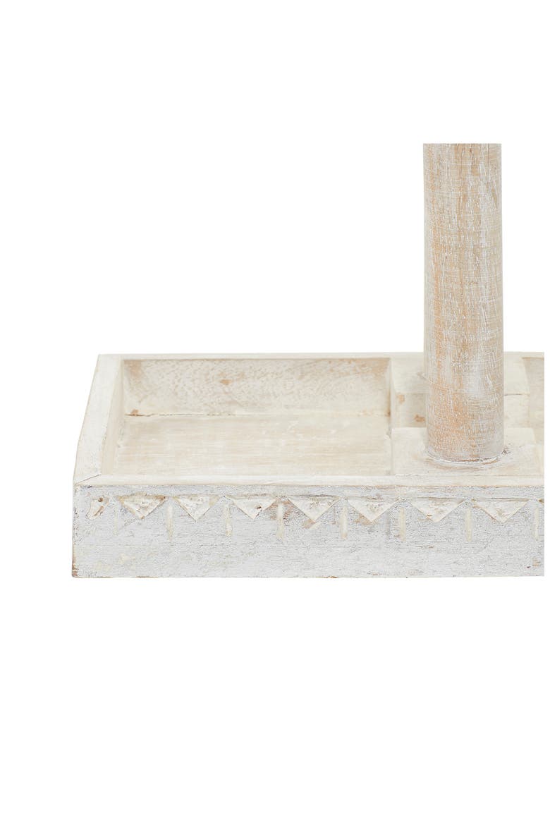 Silvertone Wood Natural Jewelry Stand, Alternate, color, SILVER