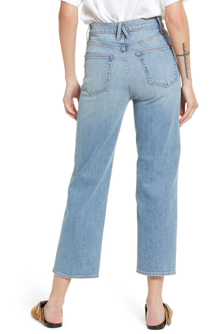 London High Waist Crop Straight Leg Jeans, Alternate, color, LOVE MATTE