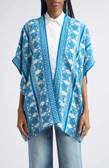 Border Print Beach Cover-Up