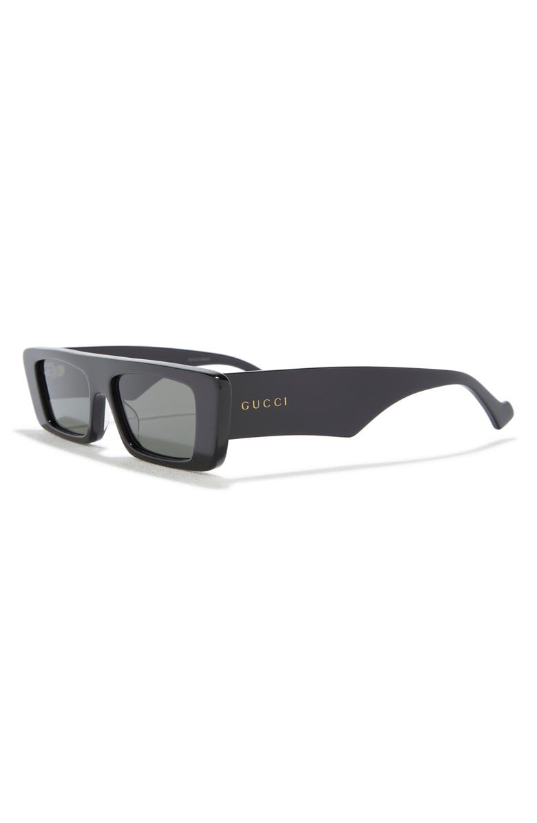 Gucci 54mm Rectangle Sunglasses, Alternate, color, Black Black Grey