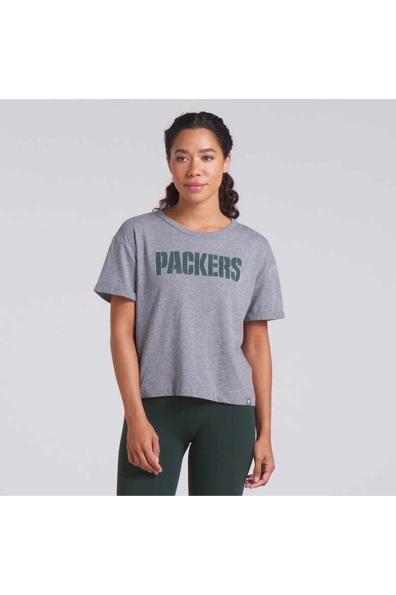 Women's Fanatics Heather Gray Green Bay Packers Swing Pass Tri-Blend Boxy T-Shirt, Alternate, color, Heather Gray