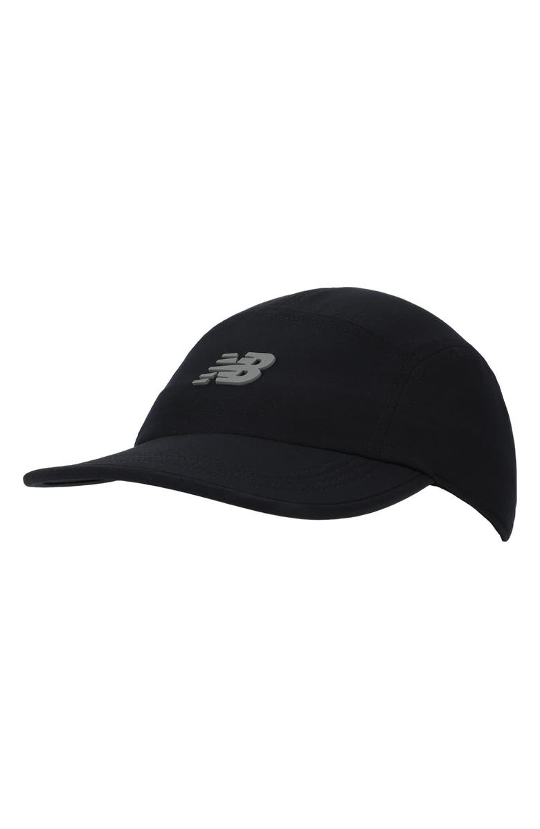 New Balance 5-Panel Performance Baseball Cap, Main, color, Black